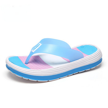 2023 Летни чехли Дамски ежедневни масажни Издръжливи джапанки Плажни сандали Дамски обувки на танкетка Раирани дамски чехли Zapatos