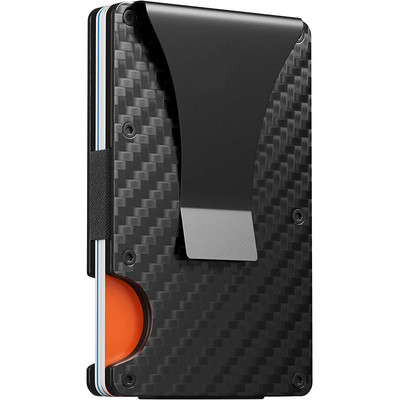 Férfi szénszálas hitelkártya tartó pénztárca Új minimalista blokkoló vékony fém kártyatartó hordozható hitelkártya védő klip