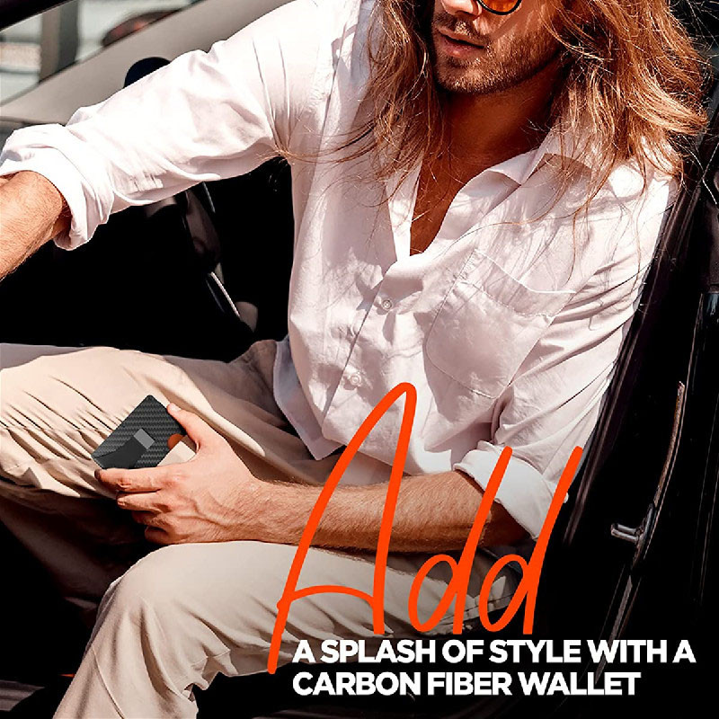 Férfi szénszálas hitelkártya tartó pénztárca Új minimalista blokkoló vékony fém kártyatartó hordozható hitelkártya védő klip