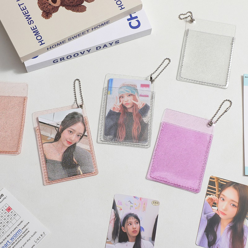 Kawaii Glittery Series Kpop fotókártya tartó Idol Photo Protective Display Fényképkártya védő tartó Kawaii írószerek