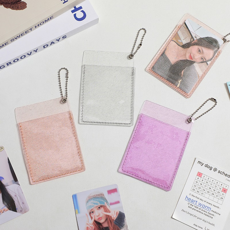 Kawaii Glittery Series Kpop fotókártya tartó Idol Photo Protective Display Fényképkártya védő tartó Kawaii írószerek
