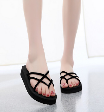 Μόδα Γυναικείες Παντόφλες Καλοκαιρινές Ελαφρύς Υπαίθριος Δροσερός Γυναικείος Flat Flip Flop Μαύρο Αντιολισθητικό Basic Home Σανδάλια Zapatos