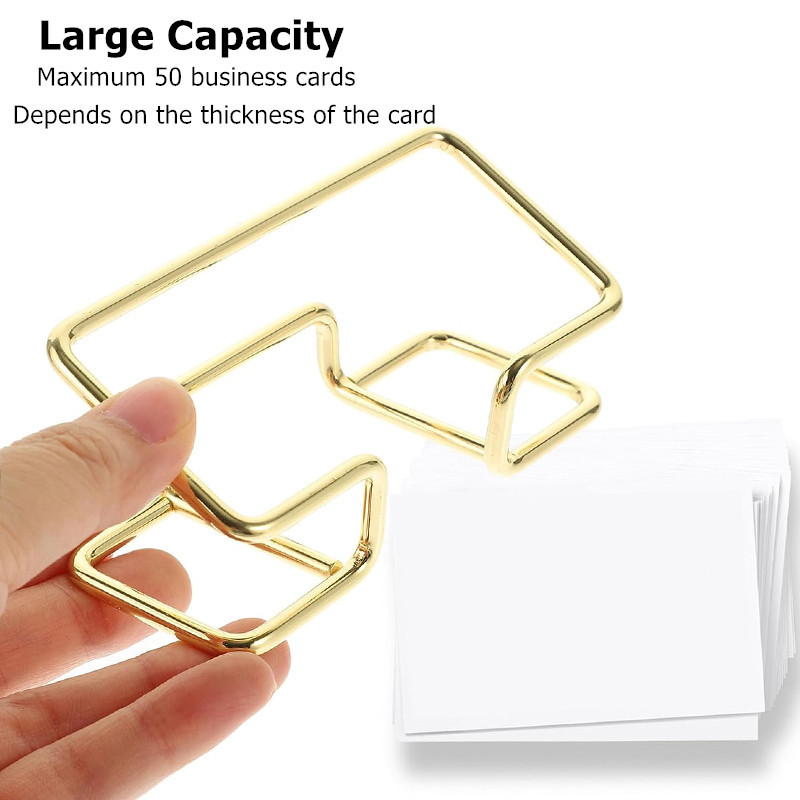 Kreatív fém névjegykártya tartó Asztali tartó kártya Kijelző állvány Egyszerű fotókártya tartó nőknek Férfi Irodaszerek Ajándék
