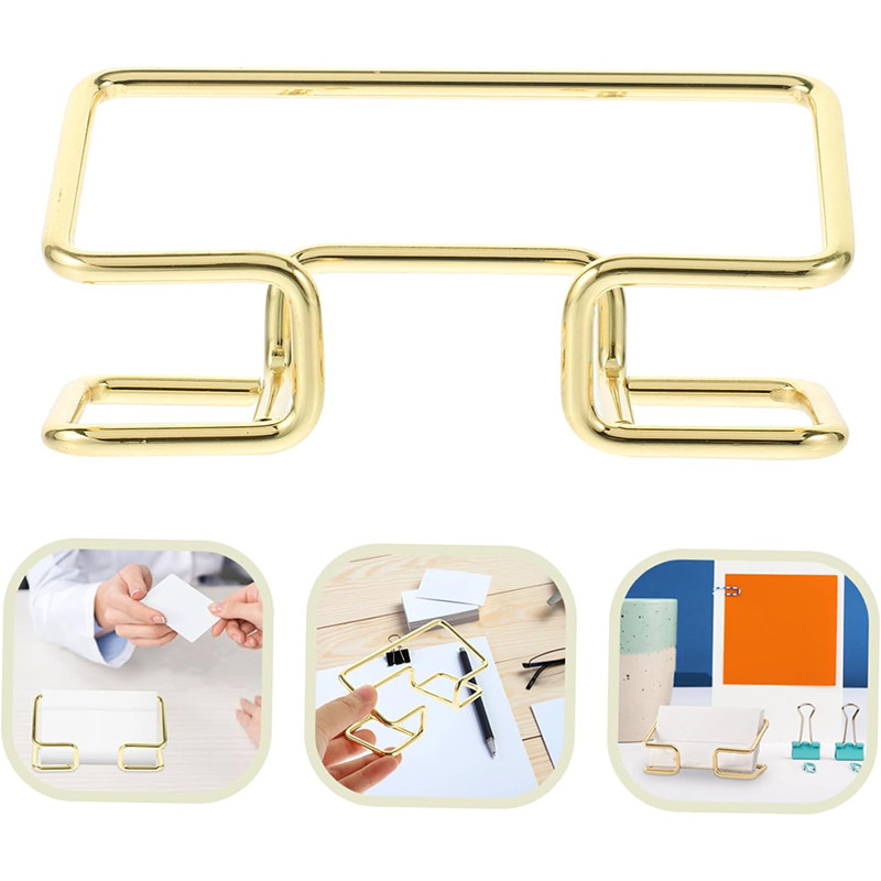 Kreatív fém névjegykártya tartó Asztali tartó kártya Kijelző állvány Egyszerű fotókártya tartó nőknek Férfi Irodaszerek Ajándék