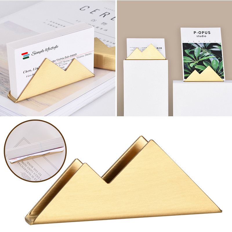 Üzleti stílusú, rozsdamentes acél, arany névjegykártyatartó állvány íróasztalhoz kártyatartó állvány névjegykártyákhoz Irodai asztalrendezők