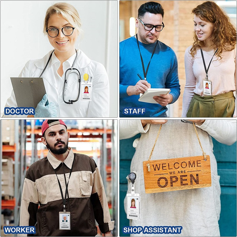 5 db átlátszó műanyag függőleges merev azonosító belépőkártya borító hitelkártya tok jelvénytartó kétoldalas kártyatartó tok