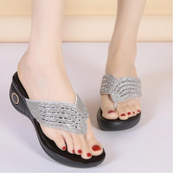 Дамски джапанки 2023 Летни ежедневни сандали за открито Вътрешни чехли за баня Дамски обувки на платформа Плажни чехли Дамски обувки