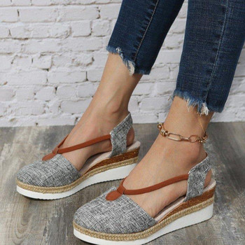 Ladies Baotou Wedges Sandals Casual Shoes Plus Size Platform Summer Falts Walkking Cloth Παπούτσια Sandalias De Mujer