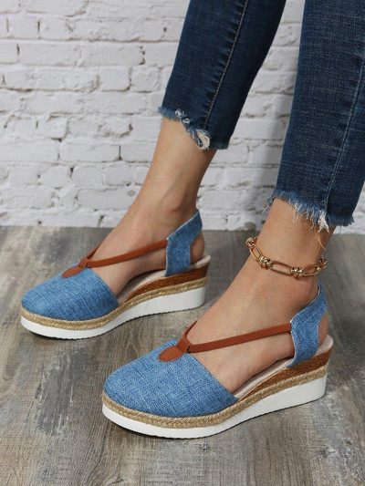 Ladies Baotou Wedges Sandals Casual Shoes Plus Size Platform Summer Falts Walkking Cloth Παπούτσια Sandalias De Mujer