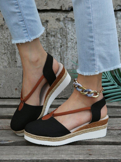 Ladies Baotou Wedges Sandals Casual Shoes Plus Size Platform Summer Falts Walkking Cloth Παπούτσια Sandalias De Mujer