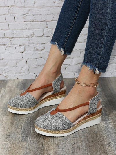Ladies Baotou Wedges Sandals Casual Shoes Plus Size Platform Summer Falts Walkking Cloth Παπούτσια Sandalias De Mujer