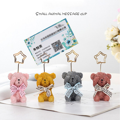 1PC Cute Animal Photo Paper Clip Holder Desk Name Card Memo Clip Wedding Favors Place Card Decoration Birthday Gift