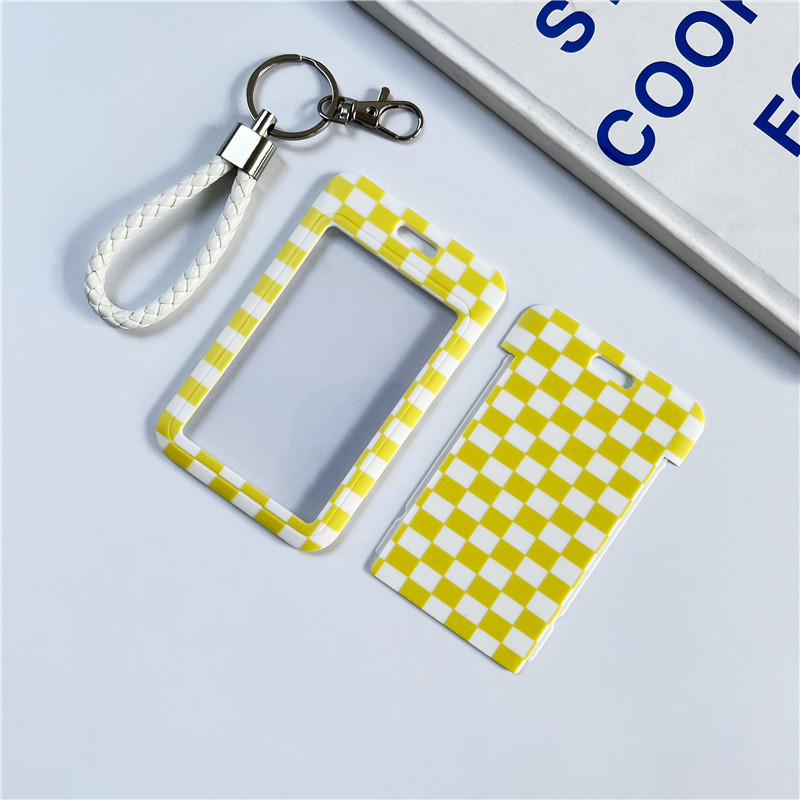 Sharkbang Chessboard Series ABS fotókártya-tartó Csúsztatható védőborító Busz személyi igazolványok ujjak fotókártyák levélpapír-szállítók