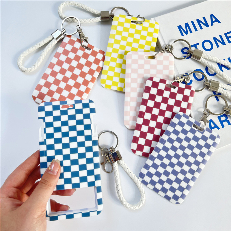 Sharkbang Chessboard Series ABS fotókártya-tartó Csúsztatható védőborító Busz személyi igazolványok ujjak fotókártyák levélpapír-szállítók