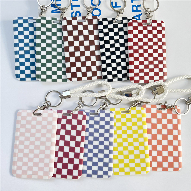 Sharkbang Chessboard Series ABS fotókártya-tartó Csúsztatható védőborító Busz személyi igazolványok ujjak fotókártyák levélpapír-szállítók