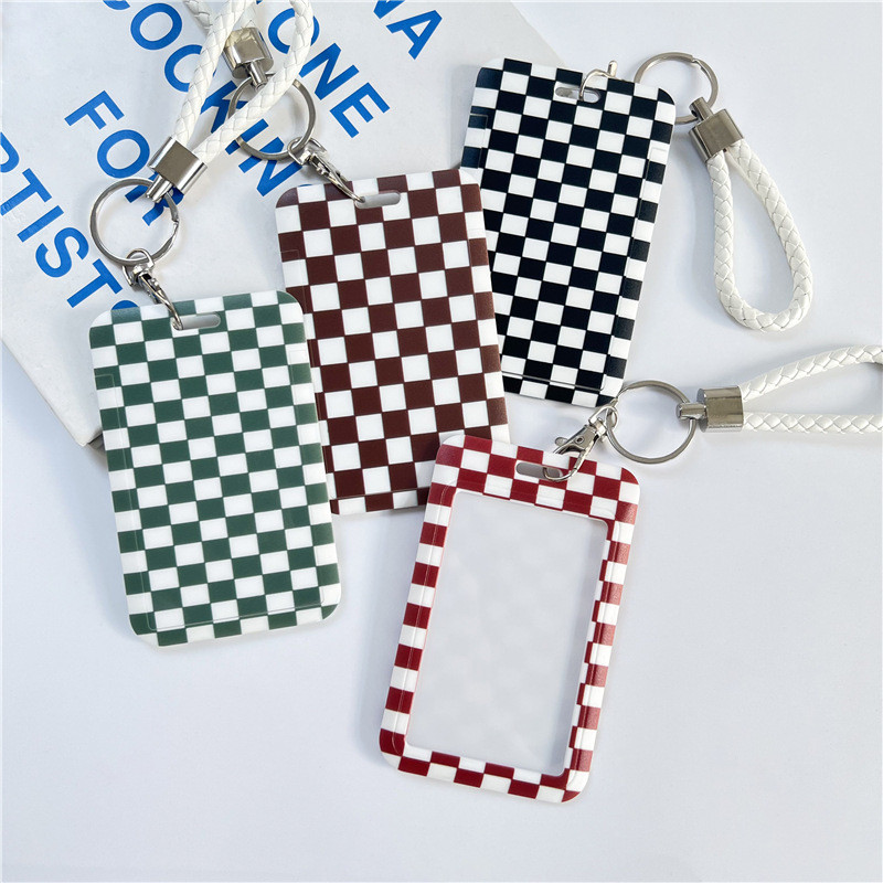 Sharkbang Chessboard Series ABS fotókártya-tartó Csúsztatható védőborító Busz személyi igazolványok ujjak fotókártyák levélpapír-szállítók