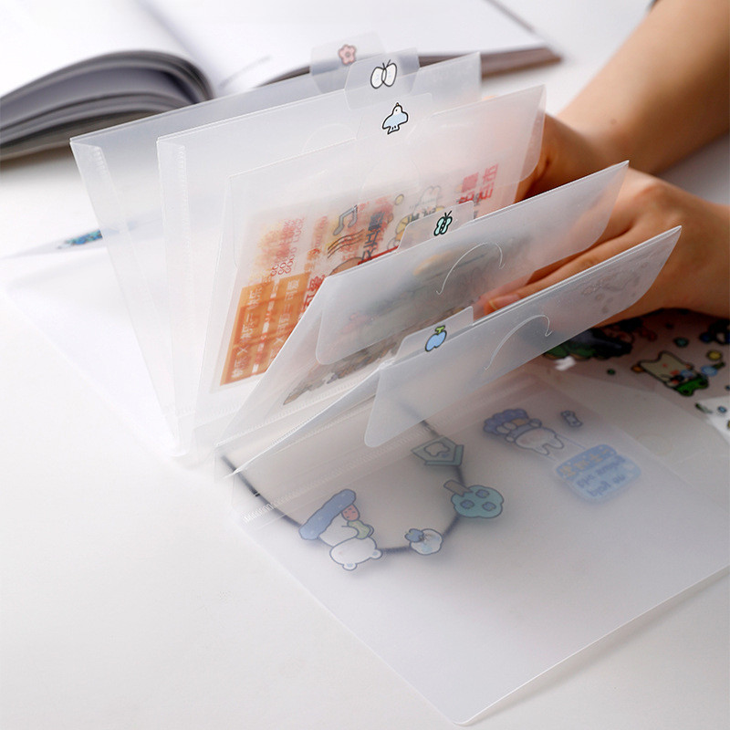 A6-os matricák tároló tok Hordozható átlátszó kötszer notebook tartó Készpénzszámla rendező Fotófüzet asztali kiegészítők