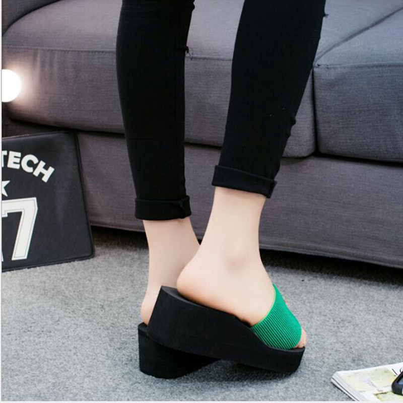 Elasztikus szalag vastag alsó Muffin Női Platform Szandál Nyári Flip Flop Női Nyílt orr Szandál Ék Szandál Női Papucs s4