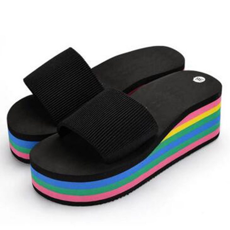 Elasztikus szalag vastag alsó Muffin Női Platform Szandál Nyári Flip Flop Női Nyílt orr Szandál Ék Szandál Női Papucs s4