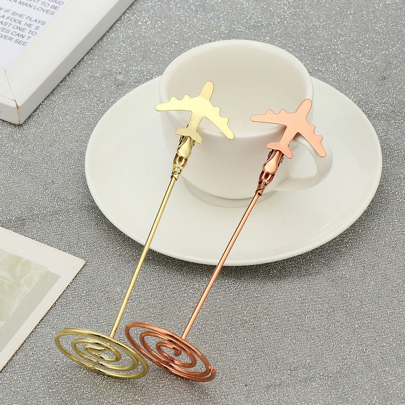 Új divatos szív repülőgép alakú fénykép fém klip asztali állvány bilincsek állvány kártyatartó jegyzettartó asztali dekoráció esküvői kellék