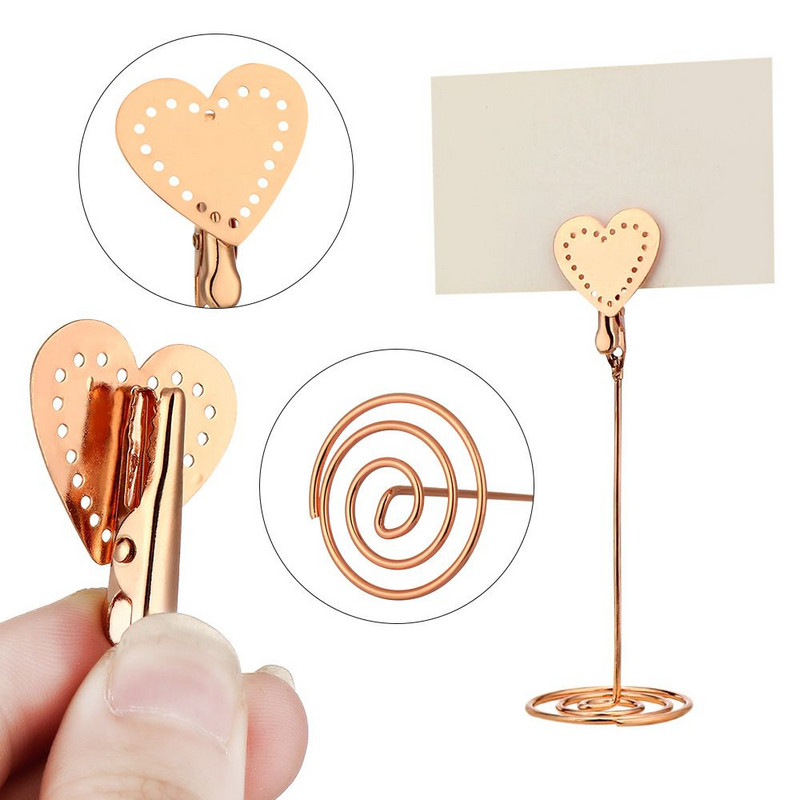 Új divatos szív repülőgép alakú fénykép fém klip asztali állvány bilincsek állvány kártyatartó jegyzettartó asztali dekoráció esküvői kellék