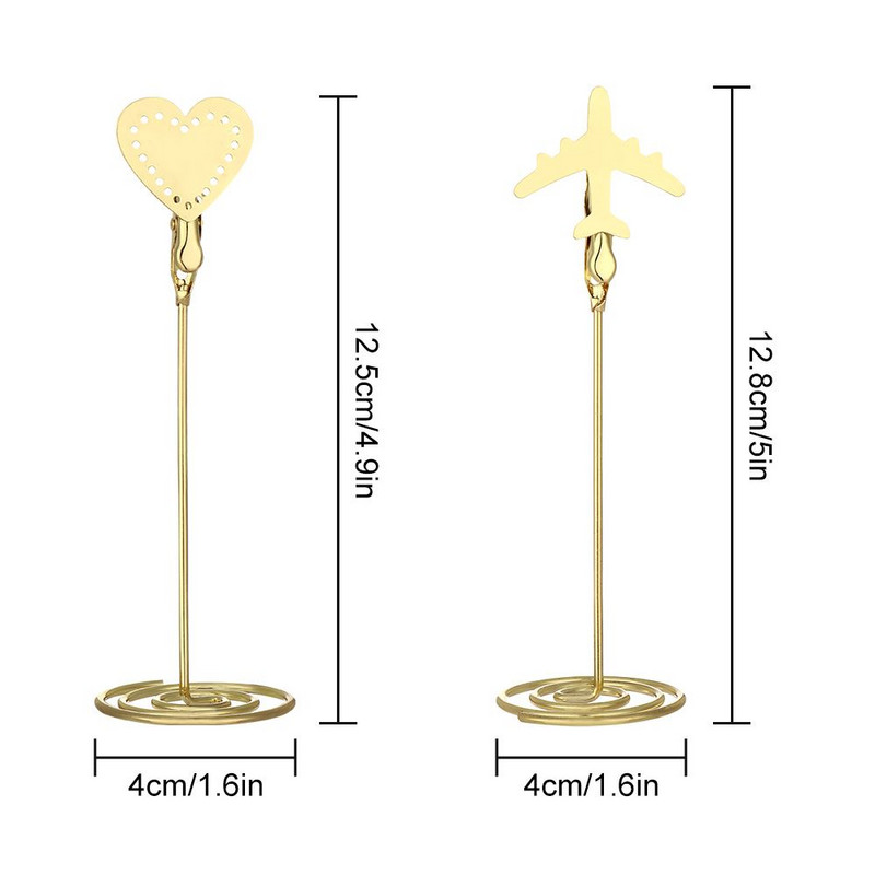 Új divatos szív repülőgép alakú fénykép fém klip asztali állvány bilincsek állvány kártyatartó jegyzettartó asztali dekoráció esküvői kellék