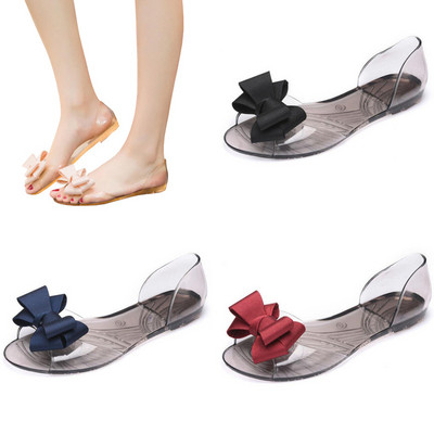 Нови модни дамски сандали летен лък прозрачни ежедневни дамски сандали