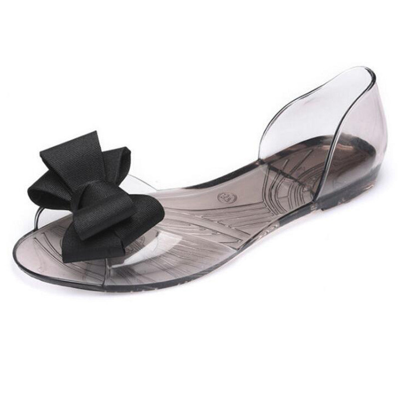 Új divatos női szandál nyári masni átlátszó alkalmi női szandál