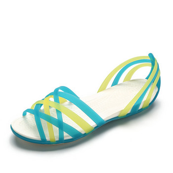 Дамски сандали Rainbow Jelly, бонбонени цветни обувки с отворени пръсти, дамски плоски плажни обувки, плъзгащи се на пързалки Ежедневни дамски летни обувки