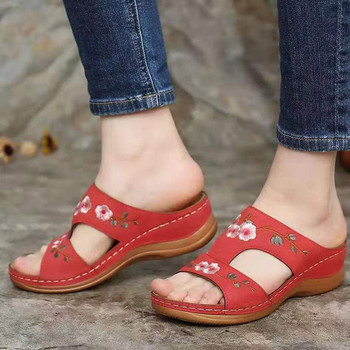 Μόδα Γυναικεία Σανδάλια Flowers Slip On Γυναικείες Παντόφλες Casual Platform Σανδάλια Γυναικεία παπούτσια Υπαίθρια καλοκαιρινά παπούτσια Γυναικεία Plus Size