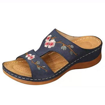 Модни дамски сандали Дамски чехли с цветя Ежедневни сандали на платформа Дамски обувки Външни летни обувки Дамски големи размери