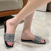 Γυναικείες Παντόφλες Flat Casual Παντόφλες Καθημερινές Casual Ριγέ Διακοσμητικές Συν Μέγεθος 35-43 Μεγάλο Μέγεθος Γυναικείες Παντόφλες Σαγιονάρες Γυναικείες