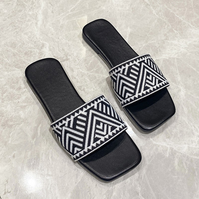 Γυναικείες Παντόφλες Flat Casual Παντόφλες Καθημερινές Casual Ριγέ Διακοσμητικές Συν Μέγεθος 35-43 Μεγάλο Μέγεθος Γυναικείες Παντόφλες Σαγιονάρες Γυναικείες