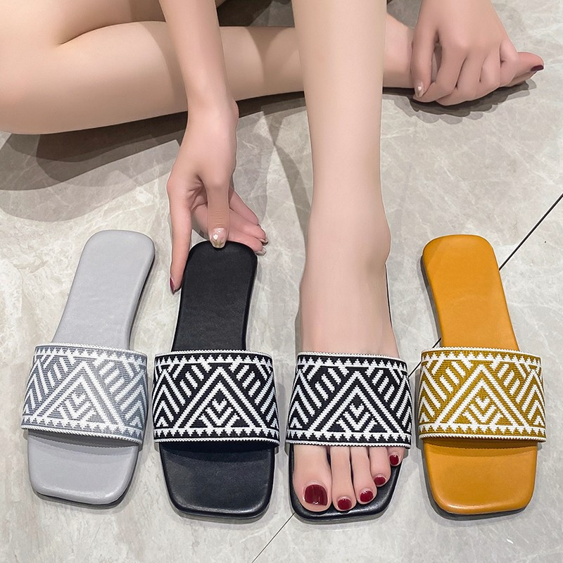 Női papucsok lapos hétköznapi papucsok mindennapi alkalmi csíkos dekoratív nagy méretű 35-43 nagy méretű női papucsok papucsok női papucsok