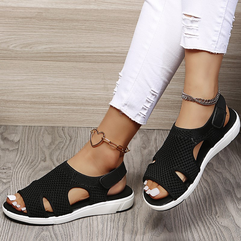 Nyári cipők Női szandálok Nyitott orrú cipők Női Légáteresztő női Szandálok Új divat Könnyű sétasandálok Mujer