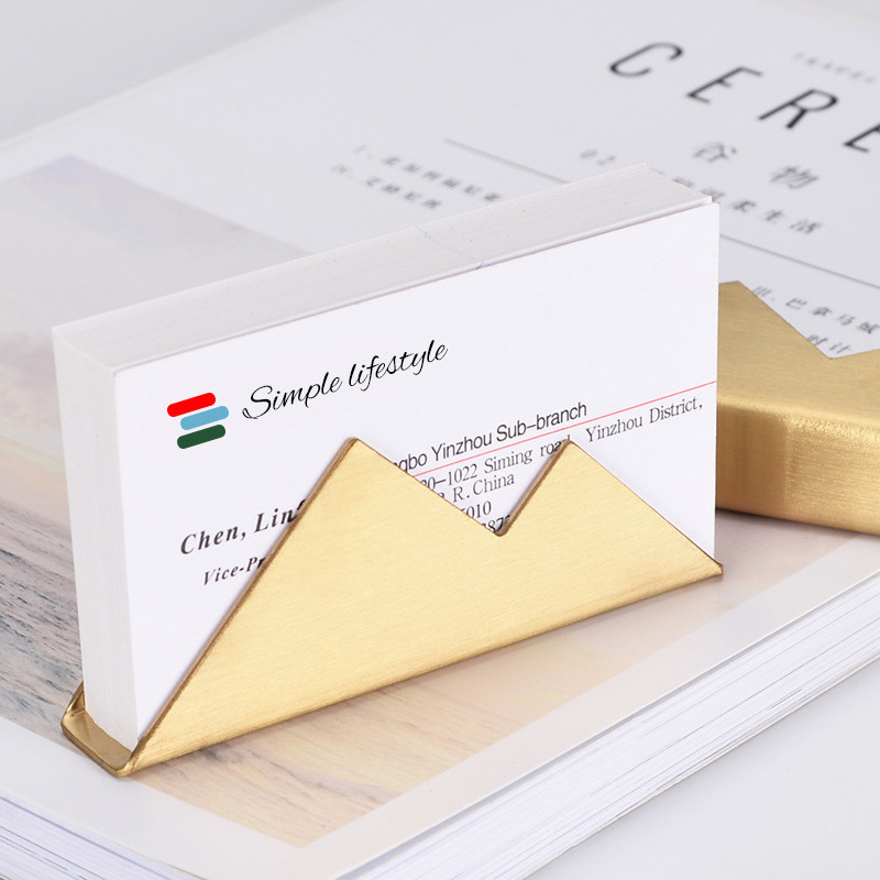 Auksinės kalvos formos vizitinių kortelių laikiklis Vizitinių kortelių laikiklio stovas staliniam kortelių stovui vizitinėms kortelėms Biuro stalo organizatoriai