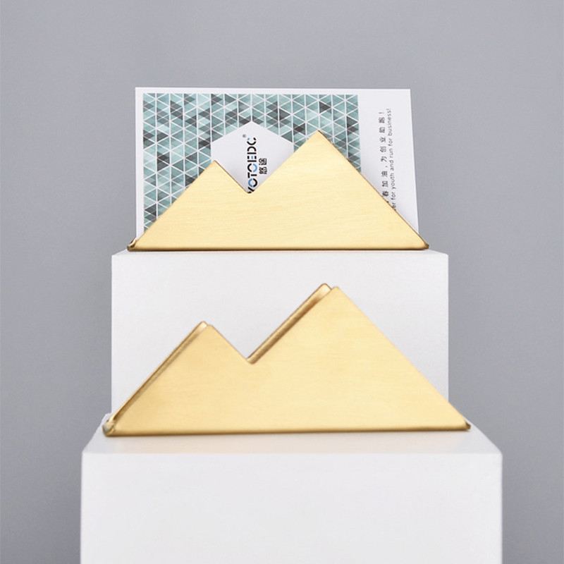 Auksinės kalvos formos vizitinių kortelių laikiklis Vizitinių kortelių laikiklio stovas staliniam kortelių stovui vizitinėms kortelėms Biuro stalo organizatoriai