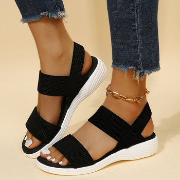 Нов моден клин Сандали Дизайнерски обувки Обувки на платформа Еластични плажни и външни обувки Дамски аксесоари Ново лято 2023