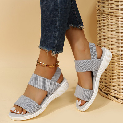 Нов моден клин Сандали Дизайнерски обувки Обувки на платформа Еластични плажни и външни обувки Дамски аксесоари Ново лято 2023