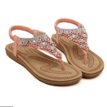 CEYANEAO 2023 Летни нови дамски сандали с каишка за глезена Розови бели парти обувки Плажни сандали Bohemia Дамски ежедневни обувки FlatsE1982