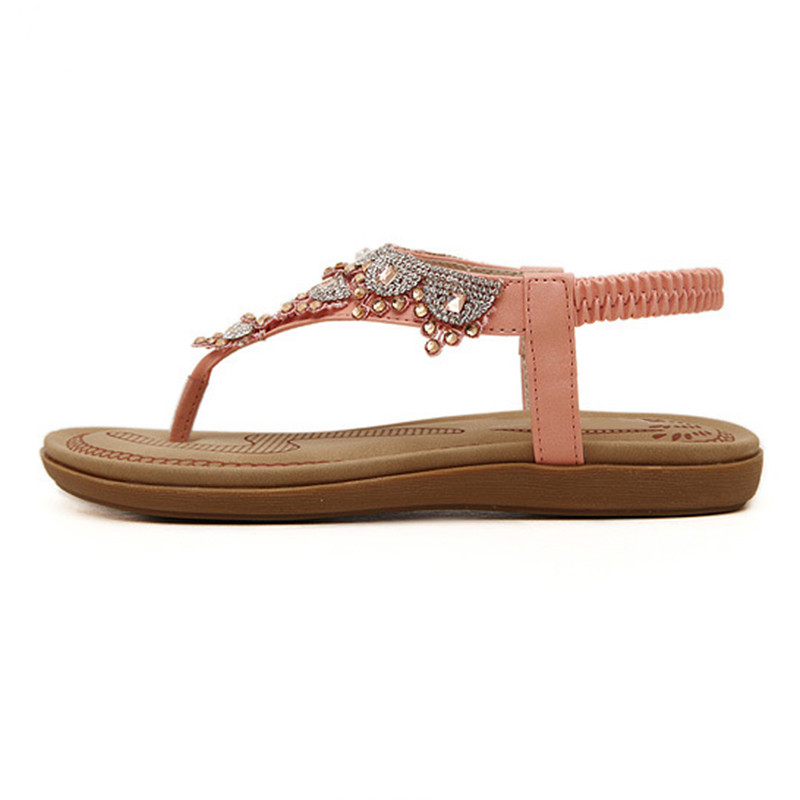 CEYANEAO 2023 nyári új női szandál bokapánt rózsaszín fehér participő strandszandál Bohemia női alkalmi cipő lapos E1982