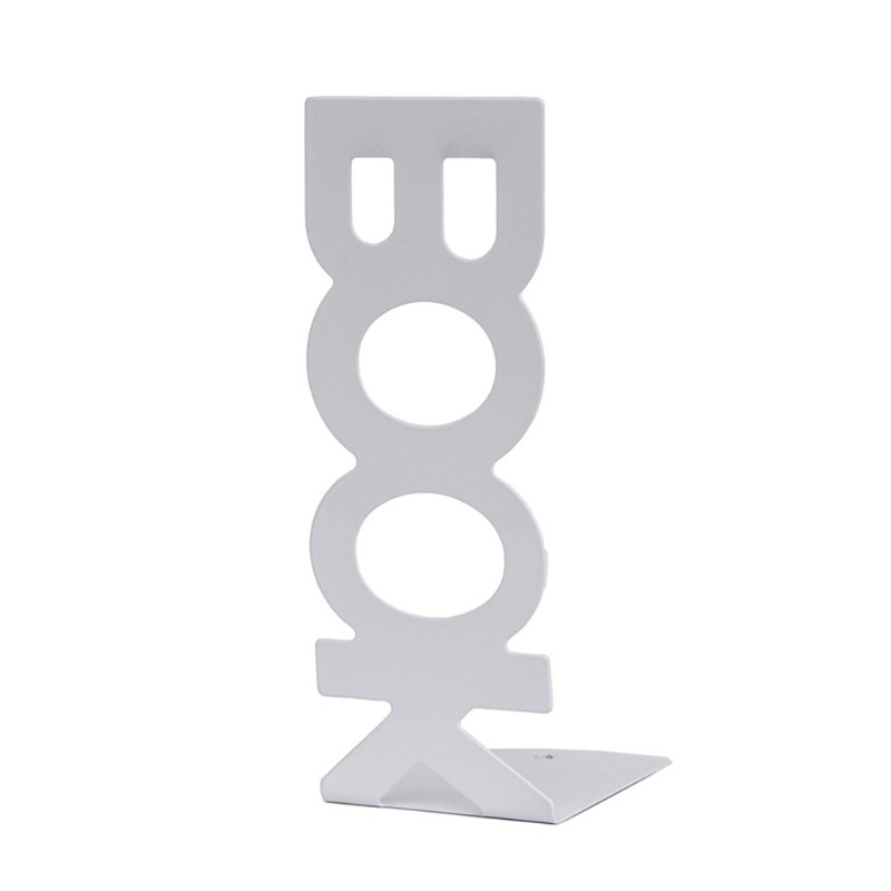 Ceative Hollow-out BOOK Letters könyvtartó szett 2 db fém könyvállvány klasszikus folyóirat-könyvrendező tartó otthoni irodába