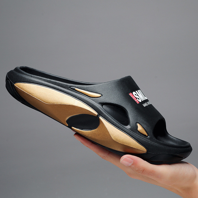 Comwarm új divat férfi papucsok 2023 nyár szabadtéri strandpapucs puha kopásálló, divatos EVA csúszdák otthoni kényelem papucsok