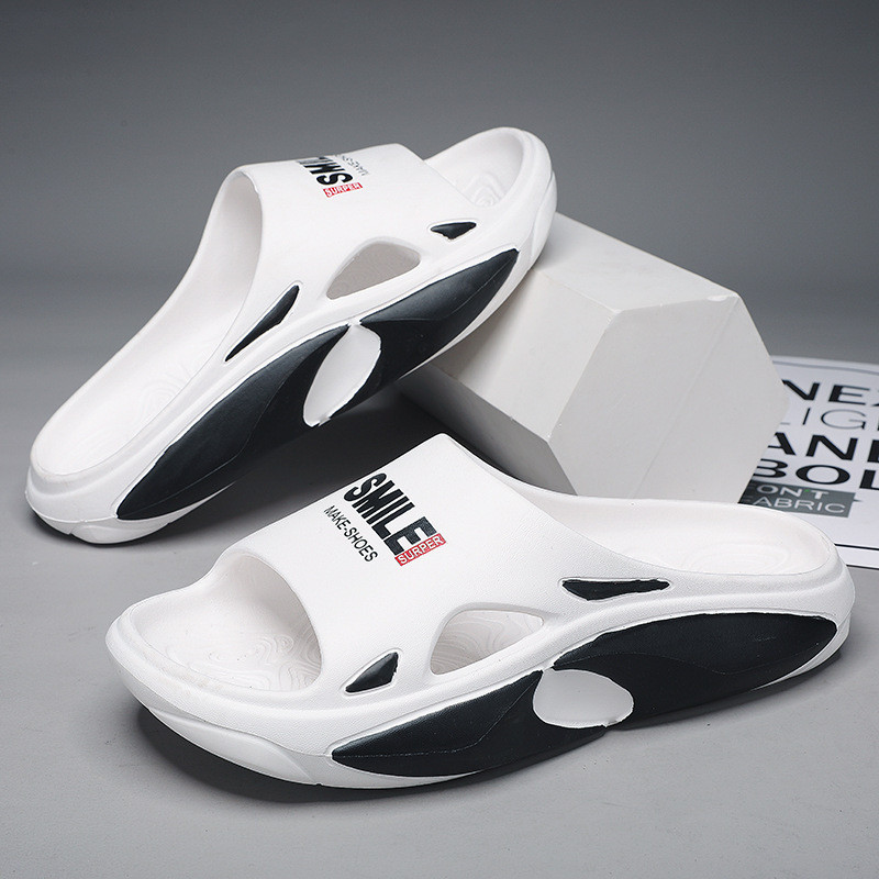 Comwarm új divat férfi papucsok 2023 nyár szabadtéri strandpapucs puha kopásálló, divatos EVA csúszdák otthoni kényelem papucsok