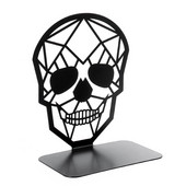 1 τεμ. Μεταλλικό επιτραπέζιο Organizer Desktop Office Home Βιβλιοθήκη Βιβλιοθήκη Μαύρο κρανίο Κεφαλή Σκελετός Ακμή βιβλίου Διακοσμητικό ράφι αποθήκευσης