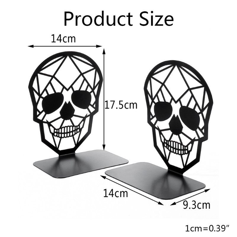 1 db fém íróasztal rendszerező asztali iroda Otthon Könyvtartók Könyvtartó Fekete koponyafej csontváz Könyvvégek Tároló dekoratív állvány