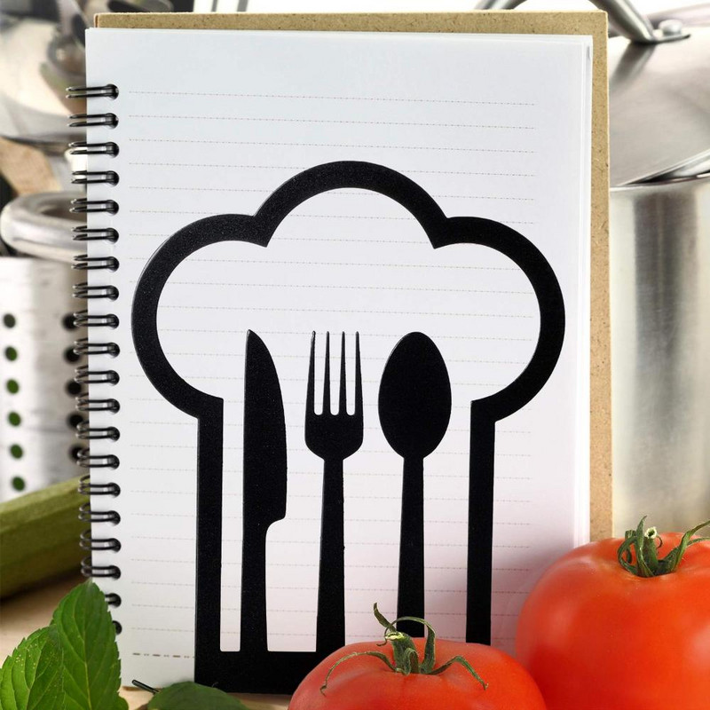 Könyvespolctartó Nehéz könyvek Otthon Dekoratív konyhai szakácskönyv könyvvégek Fém könyvvégek Kanál könyvtartók polcokhoz