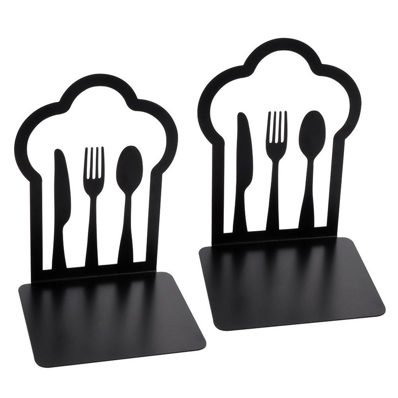 Könyvespolctartó Nehéz könyvek Otthon Dekoratív konyhai szakácskönyv könyvvégek Fém könyvvégek Kanál könyvtartók polcokhoz