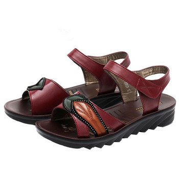 ZZPOHE 2021 Μόδα Γυναικεία Δερμάτινα Σανδάλια Καλοκαιρινά Γυναικεία Παπούτσια Γυναικεία παπούτσια με μαλακό πάτο και άνετα παπούτσια Mother σανδάλια