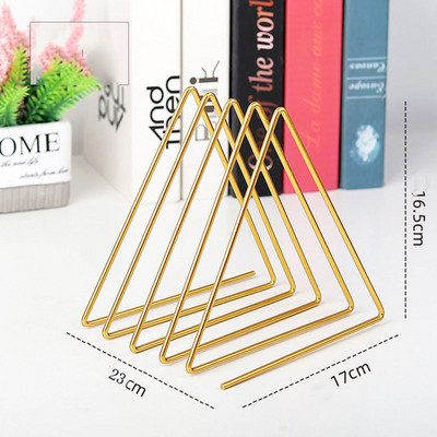 Triangle Book Support Stand Iron Art Bookshelf Desktop Storage Ράφι βιβλίων Stable Creative DIY Organisation Desktop Desktop